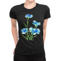 Cornflower Watercolor Painting T  Shirt Ladies Fitted T-shirt | Artistshot