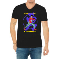 Feel The Courage, Anime Warrior V-neck Tee | Artistshot