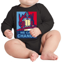 Us Transformers Optimus Prime Propaganda Obama 01 Long Sleeve Baby Bodysuit | Artistshot