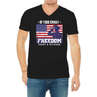 Armed Forces Military Thank A Veteran T-shirt, Retro V-neck Tee | Artistshot