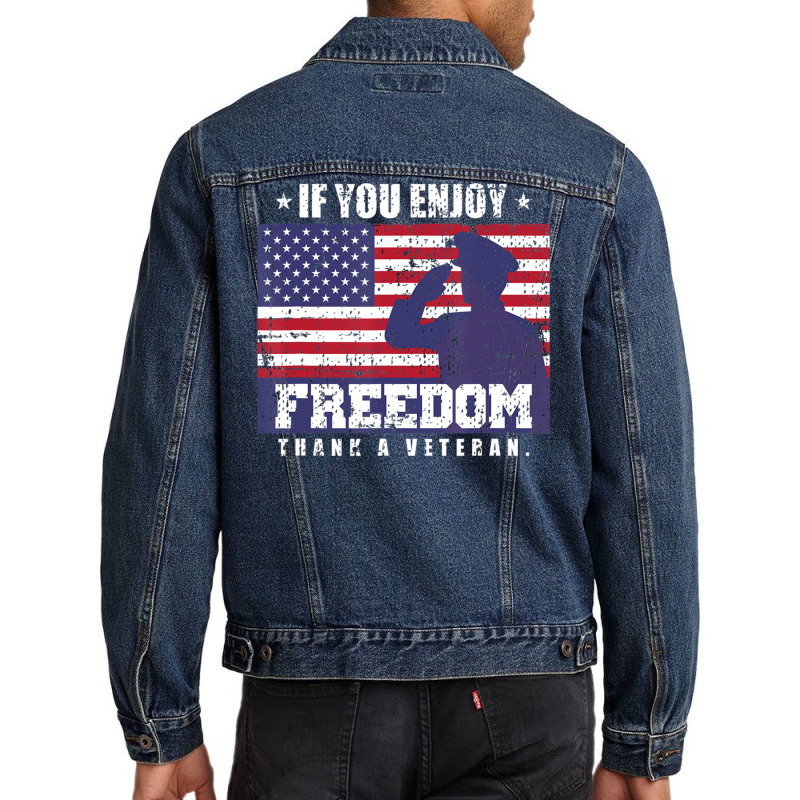 Armed Forces Military Thank A Veteran T-shirt, Retro Men Denim Jacket by seifertmurryq3jmxs | Artistshot