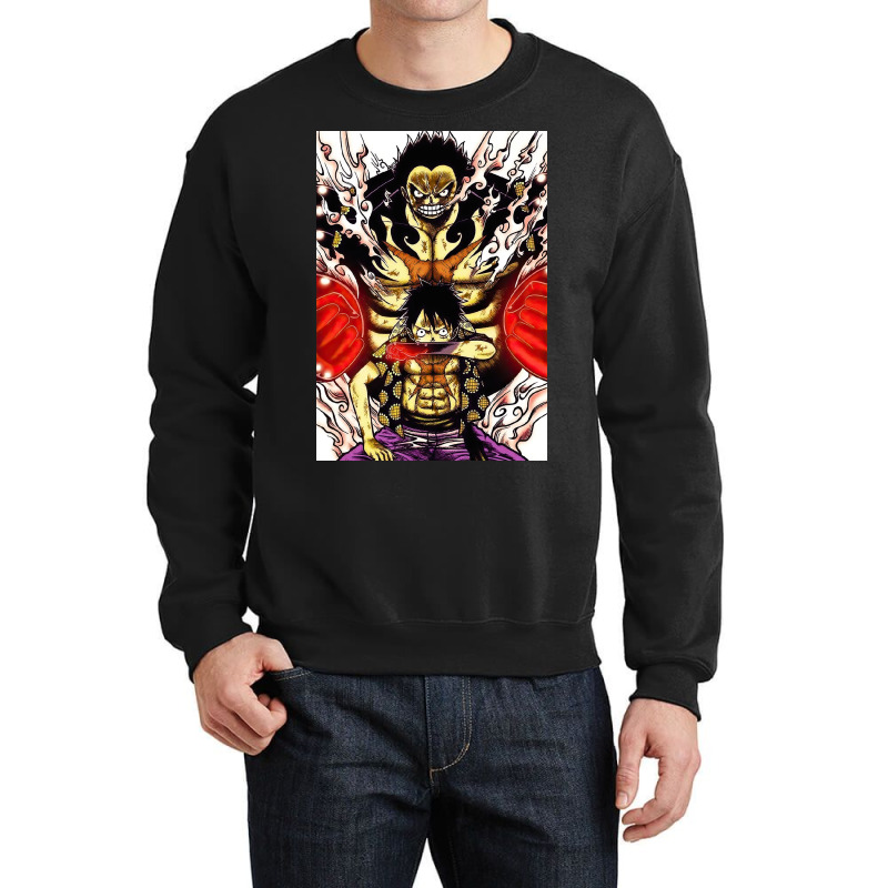 Luffy, With Gear 4 Crewneck Sweatshirt | Artistshot