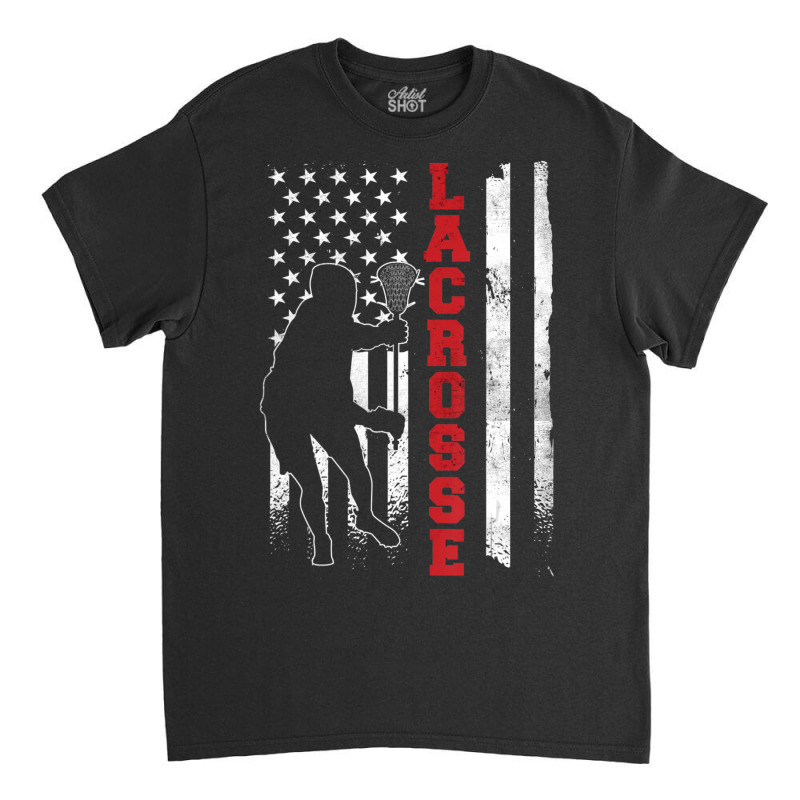 Lacrosse American Flag Lax Lacrosse Lacrosse Player Classic T-shirt by Min06 | Artistshot