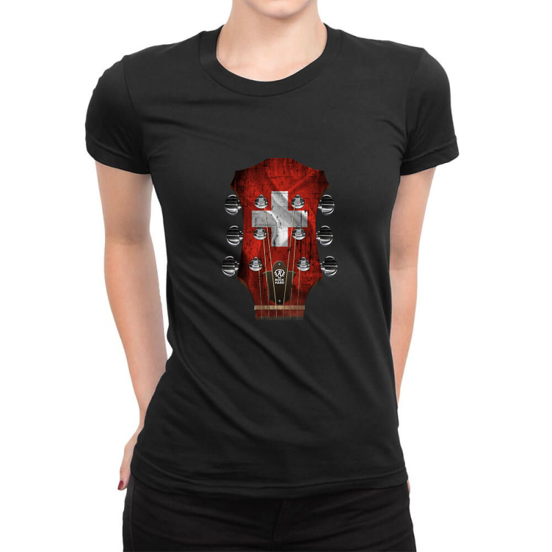 Guitar Headstock Switzerland Ladies Fitted T-Shirt by KaylaCasey | Artistshot