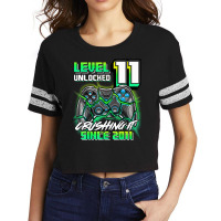 Level 11 Unlocked Crushing It 2011 Video Game 11th Birthday Scorecard Crop Tee | Artistshot