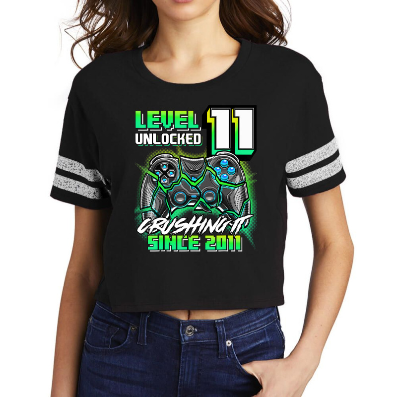 Level 11 Unlocked Crushing It 2011 Video Game 11th Birthday Scorecard Crop Tee by rastyrocl | Artistshot