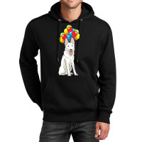 White Shepherd T  Shirt White Swiss Shepherd With Ballons Gift T  Shir Unisex Hoodie | Artistshot