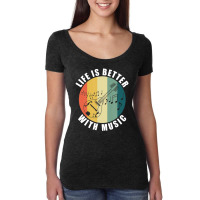 Life With Mandolin Mandolin Player Musician Women's Triblend Scoop T-shirt | Artistshot