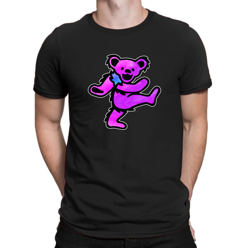 Pink Grateful Dancing Hippie Classic Rock Dead Bear T-shirt | Artistshot