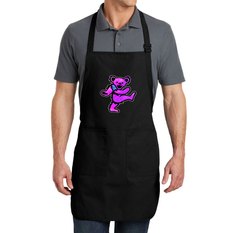 Pink Grateful Dancing Hippie Classic Rock Dead Bear Full-length Apron | Artistshot