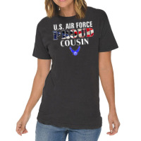 Us Proud Air Force Cousin With American Flag Veteran Vintage T-shirt | Artistshot