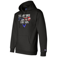 Us Proud Air Force Cousin With American Flag Veteran Champion Hoodie | Artistshot