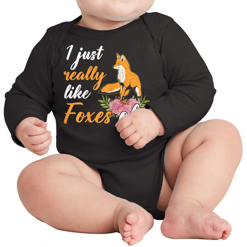 Animal Fox Cute Kids I Just Really Like Foxes Ok T Shirt Long Sleeve Baby Bodysuit by alicakarste3vs | Artistshot