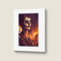 Beautiful Woman Warrior After A Battle With Skeletons T Shirt Portrait Canvas Print | Artistshot