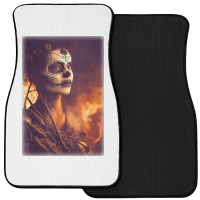 Beautiful Woman Warrior After A Battle With Skeletons T Shirt Front Car Mat | Artistshot