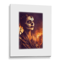 Beautiful Woman Warrior After A Battle With Skeletons T Shirt Metal Print Vertical | Artistshot