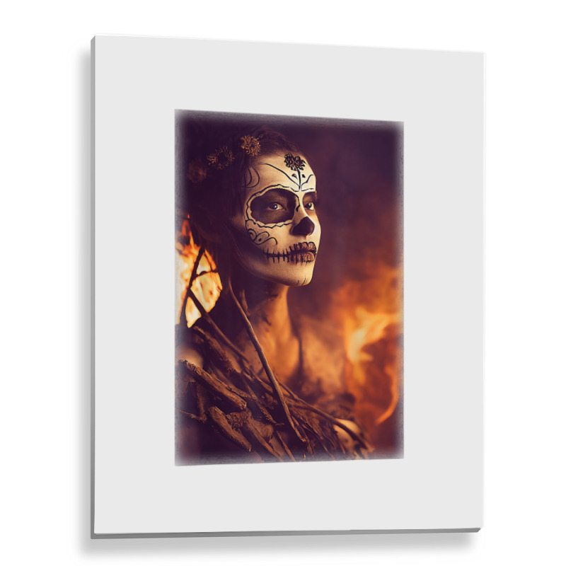 Beautiful Woman Warrior After A Battle With Skeletons T Shirt Metal Print Vertical | Artistshot