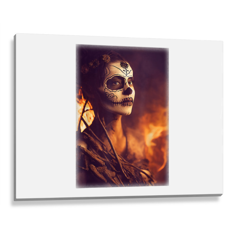 Beautiful Woman Warrior After A Battle With Skeletons T Shirt Metal Print Horizontal | Artistshot