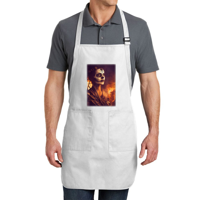 Beautiful Woman Warrior After A Battle With Skeletons T Shirt Full-length Apron | Artistshot