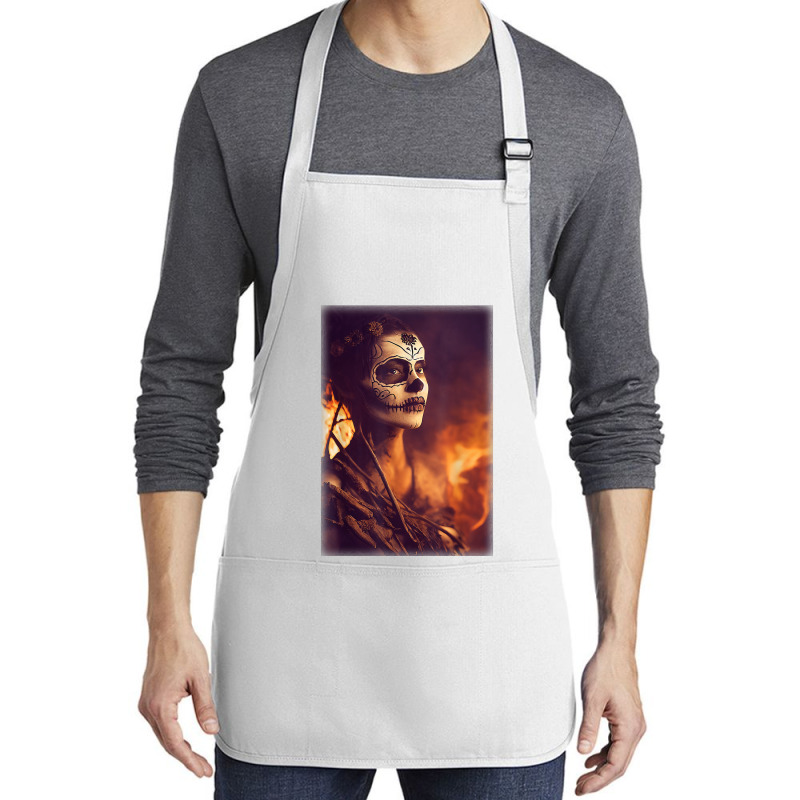 Beautiful Woman Warrior After A Battle With Skeletons T Shirt Medium-length Apron | Artistshot