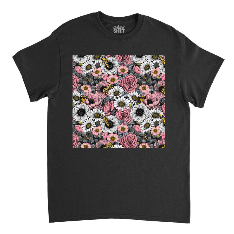 Flower Mix And Moths Classic T-shirt by Jerhogen528 | Artistshot