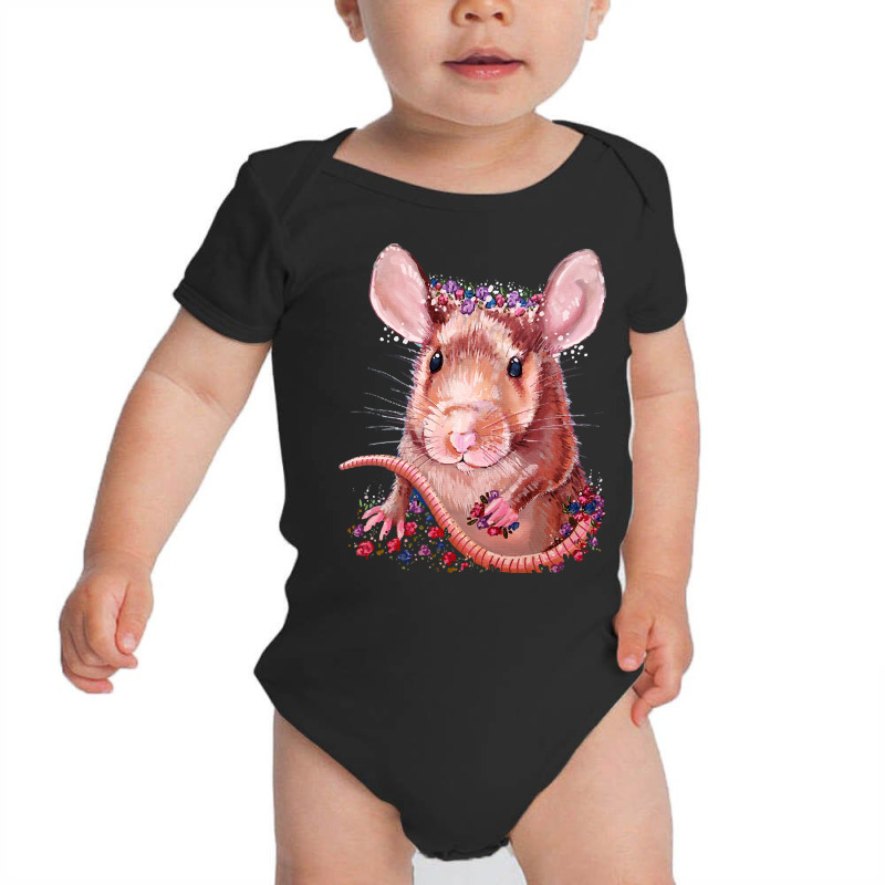 Flower Crown Rat Baby Bodysuit by Jankonen637 | Artistshot