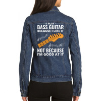 Bass Guitar Player Music Musician Bassist Funny Ladies Denim Jacket | Artistshot