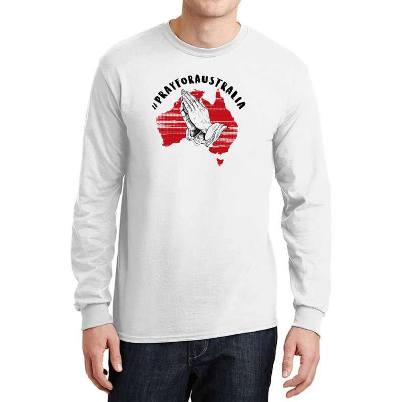 Pray For Australia Map For Light Long Sleeve Shirts | Artistshot