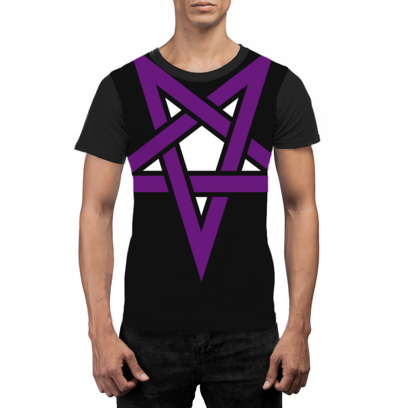 Reverse Purple Pentagram Satanic Satanism Graphic T-shirt by RubenGarcia | Artistshot