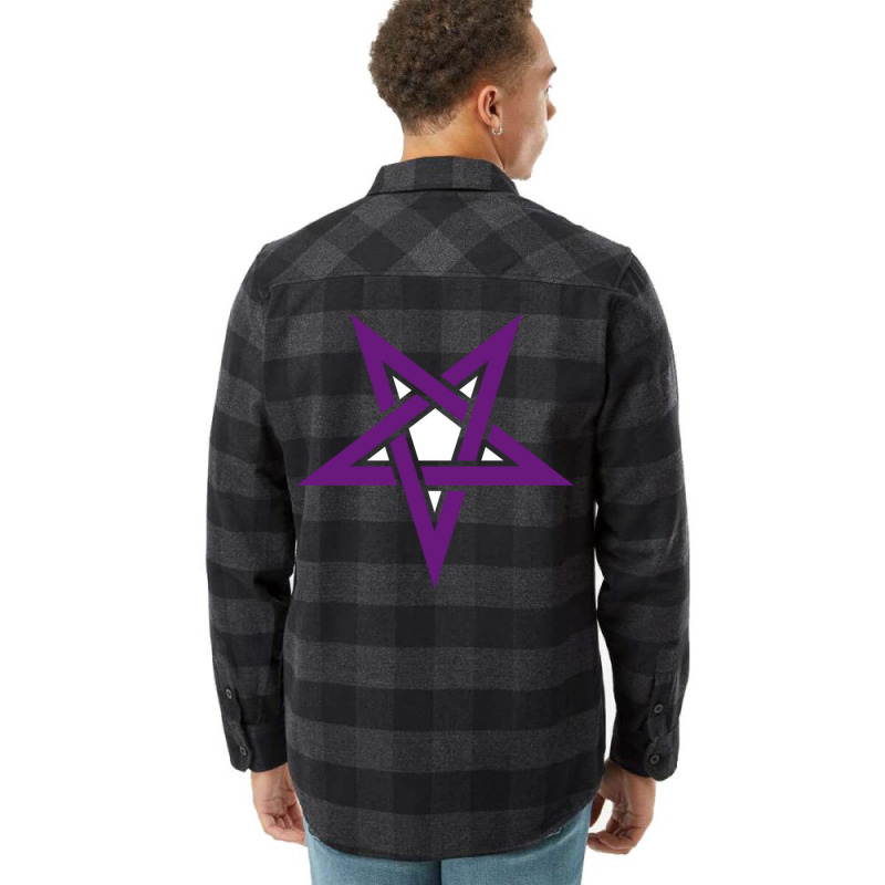 Reverse Purple Pentagram Satanic Satanism Flannel Shirt by RubenGarcia | Artistshot