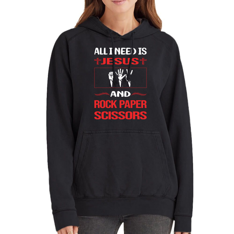 Funny Jesus Rock Paper Scissors Vintage Hoodie | Artistshot