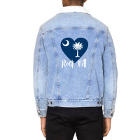 I Love Rock Hill South Carolina Heart Shaped Sc State Flag 1 Unisex Sherpa-lined Denim Jacket | Artistshot