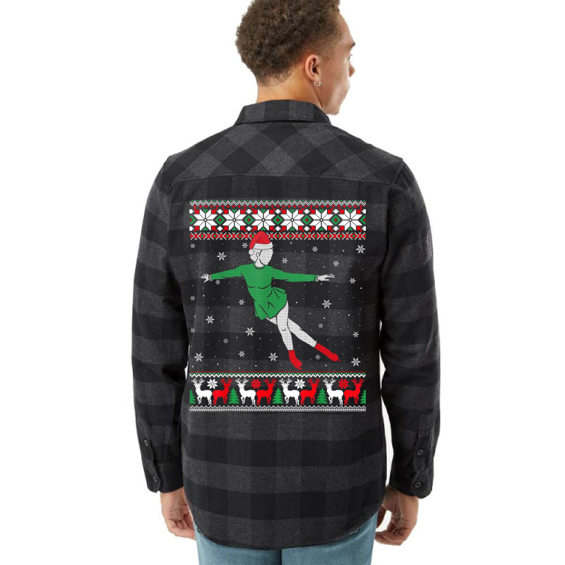 Figure Skating Dancer Ice Skate Dancing Happy Holidays T Shirt Flannel Shirt by marge3nstbo | Artistshot