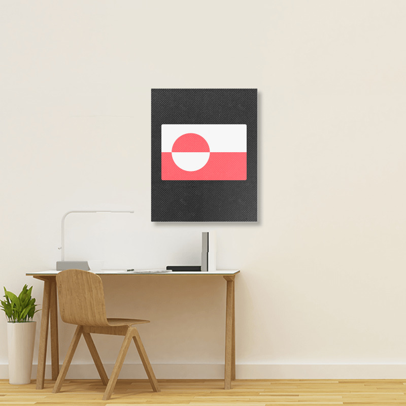 Awesome Greenland Flag Portrait Canvas Print | Artistshot