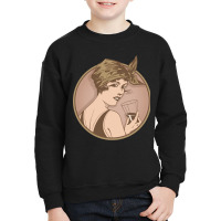 Lady Drinking Wine. Art Deco Style Illustration Design. Youth Sweatshirt | Artistshot