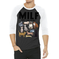 Milf Man I Love Felines Cat Vintage 3/4 Sleeve Shirt | Artistshot