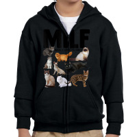 Milf Man I Love Felines Cats Youth Zipper Hoodie | Artistshot