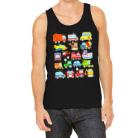 Cars And Trucks With Planes, Helicopter And Boat For Kids Tank Top | Artistshot