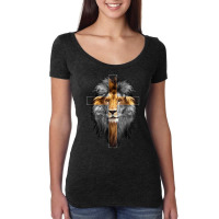 Jesus Lion (2) Women's Triblend Scoop T-shirt | Artistshot