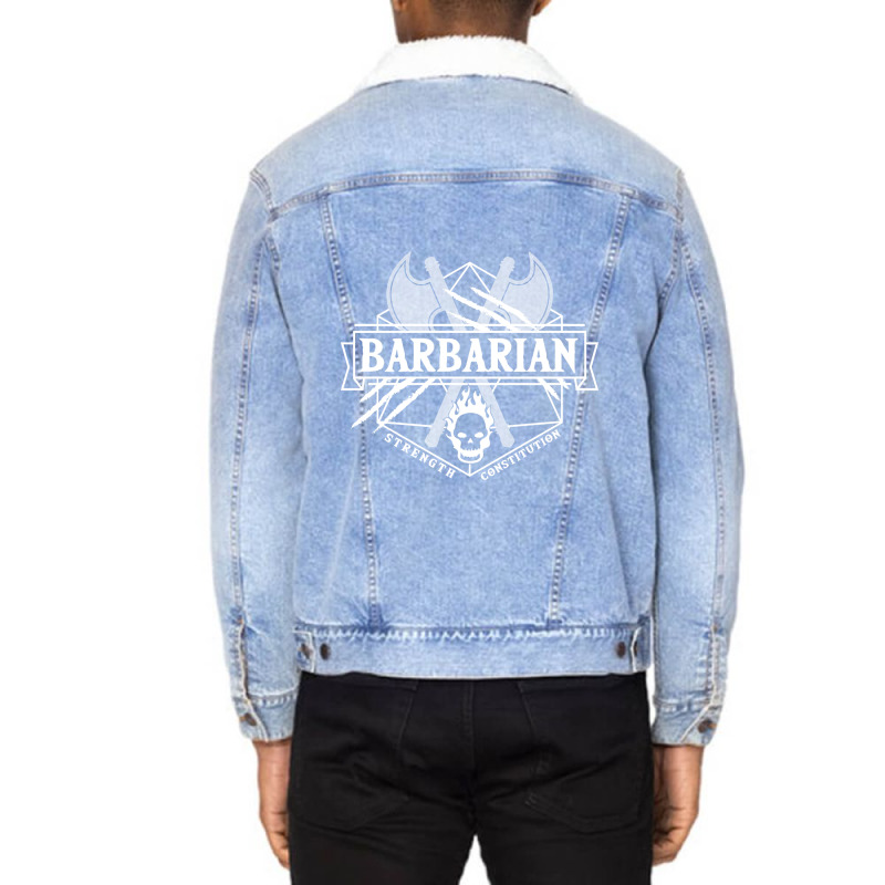 Barbarian (white) Unisex Sherpa-Lined Denim Jacket by Milne Charlton | Artistshot