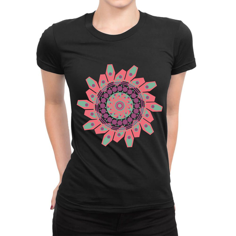 Mandala Sacred Geometry Yogis Meditation Art Yoga Mantra Good Vibes Gi Ladies Fitted T-Shirt by poppyallen | Artistshot