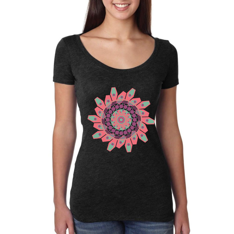 Mandala Sacred Geometry Yogis Meditation Art Yoga Mantra Good Vibes Gi Women's Triblend Scoop T-shirt by poppyallen | Artistshot