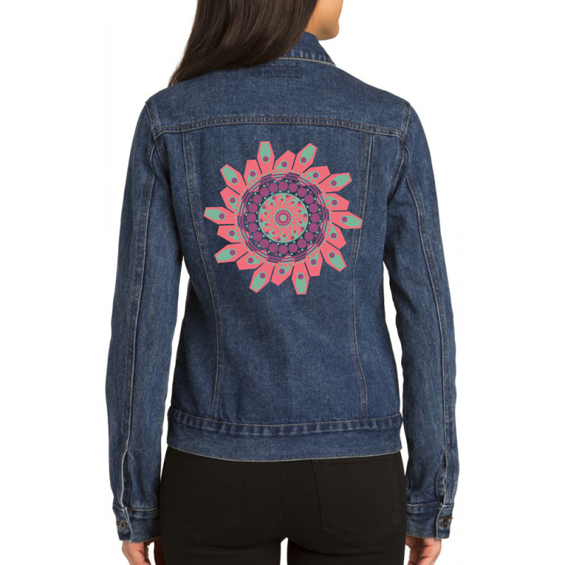 Mandala Sacred Geometry Yogis Meditation Art Yoga Mantra Good Vibes Gi Ladies Denim Jacket by poppyallen | Artistshot