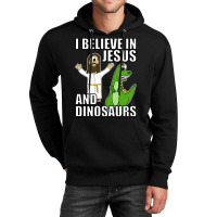 I Believe In Jesus And Dinosaurs Funny Christian Humor Unisex Hoodie | Artistshot