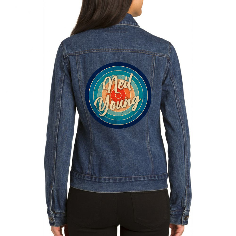 Graphic Neil Proud Name Personalized Birthday 70s 80s 90s Vintage Styl Ladies Denim Jacket by Box Bingham | Artistshot