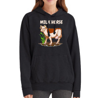 Milk Horse Funny Cow Wrong Animal Name Joke Vintage Hoodie | Artistshot