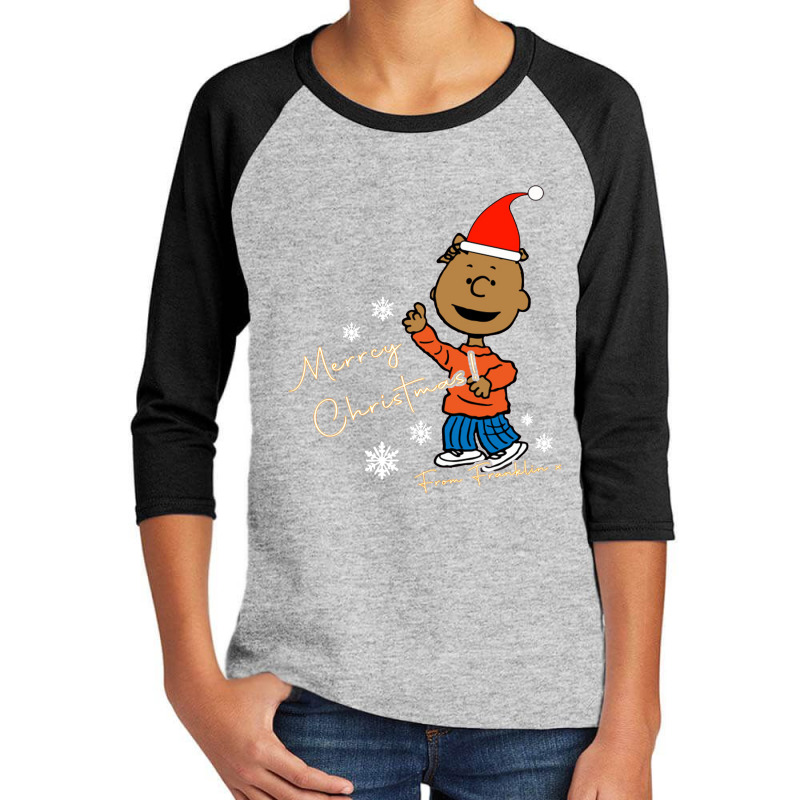 Merry Christmas From Franklin Peanuts   Franklin Youth 3/4 Sleeve | Artistshot