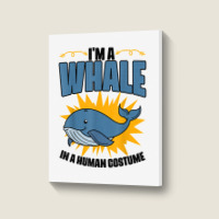 Funny Whale Marine Mammal Animal Sea Life Marine Biologist T Shirt Portrait Canvas Print | Artistshot