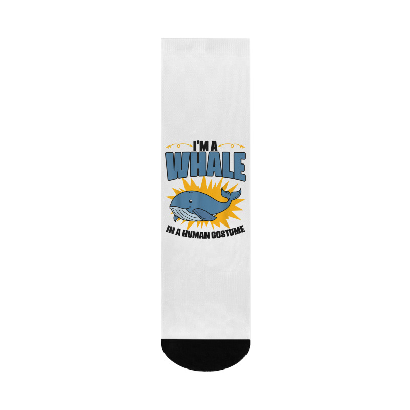 Funny Whale Marine Mammal Animal Sea Life Marine Biologist T Shirt Crew Socks | Artistshot