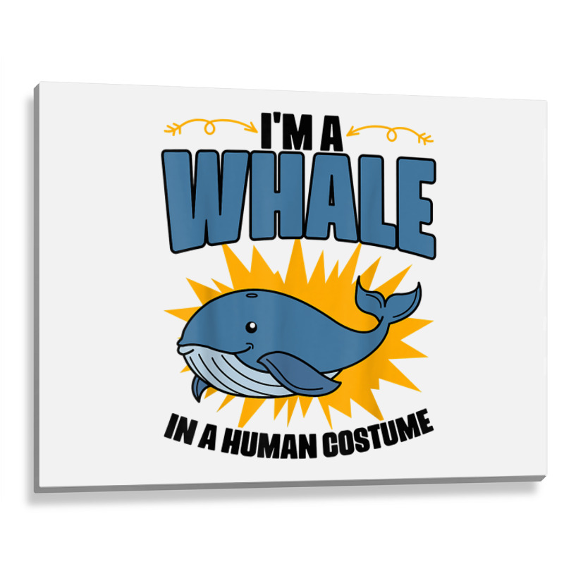 Funny Whale Marine Mammal Animal Sea Life Marine Biologist T Shirt Metal Print Horizontal | Artistshot